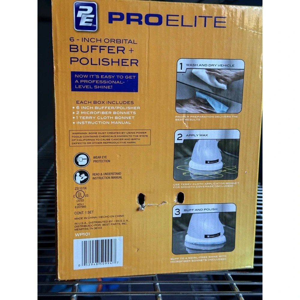 ProElite 6in Buffer Polisher AC 120V, 0.4A, 3500rpm Direct drive